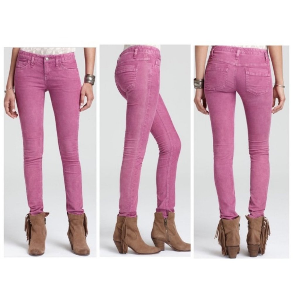 NWT Free People Skinny Corduroy Hot Rose Purple
